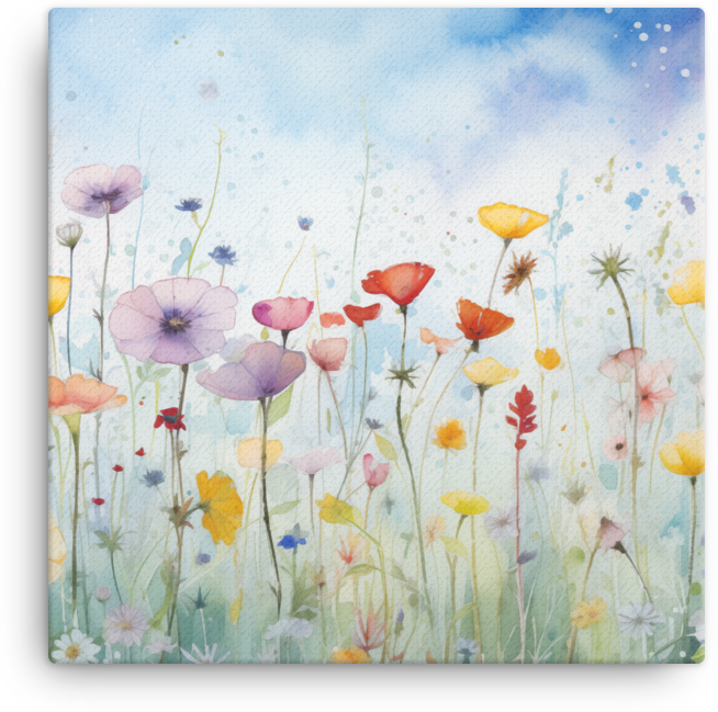 Whimsical Wildflower Meadow Canvas Wall Art wall art