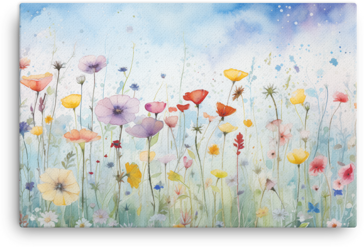 Whimsical Wildflower Meadow Canvas Wall Art wall art