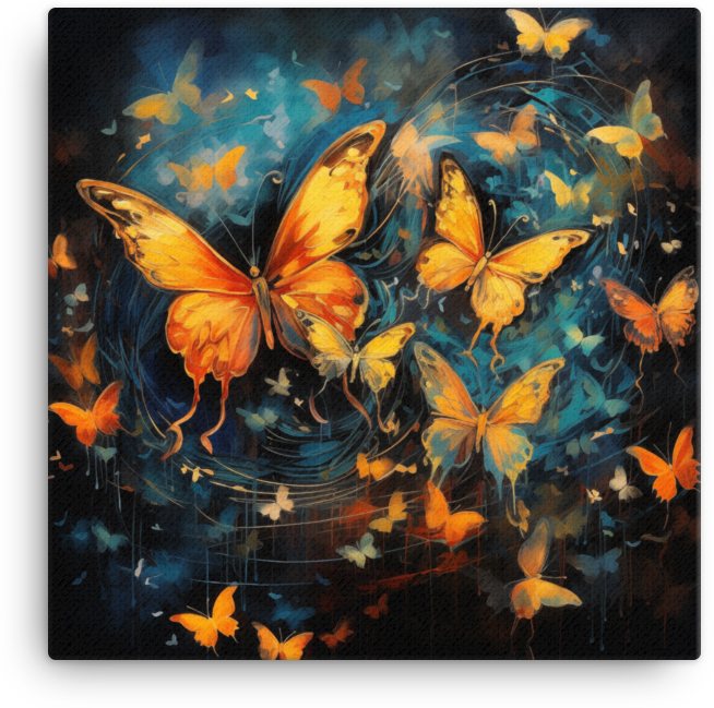 Whirlwind of Autumn Butterflies Canvas