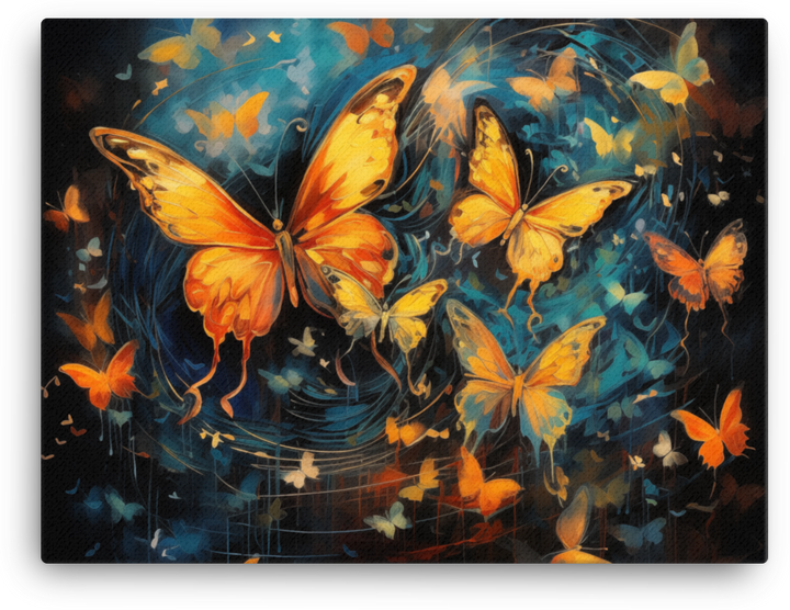 Whirlwind of Autumn Butterflies Canvas