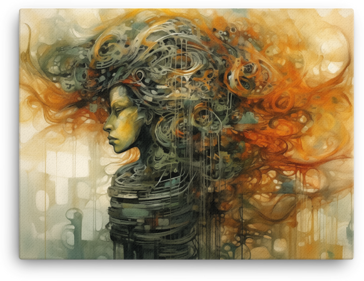 Woman with Swirling Thoughts Canvas