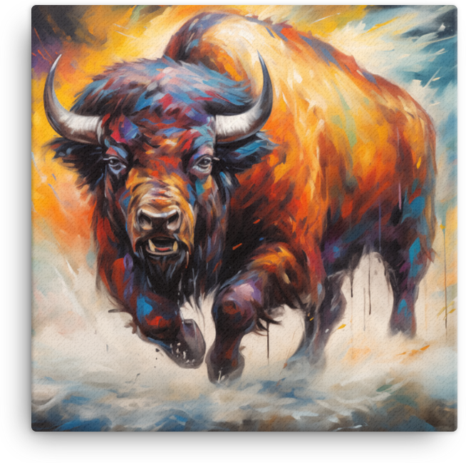 Blazing Trail Bison Canvas Wall Art