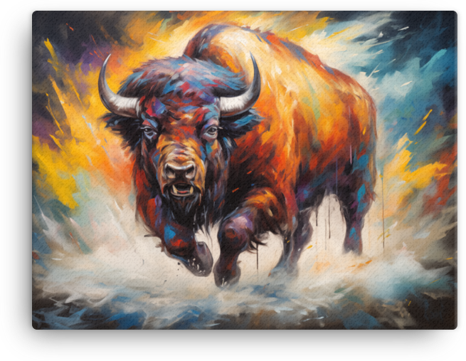Blazing Trail Bison Canvas Wall Art