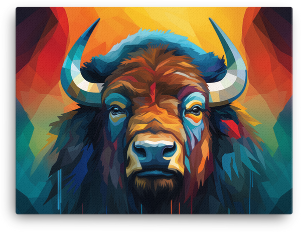 Spectrum Gaze Bison Canvas Wall Art